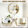 HOMCOM Round Wall Mirror 61 cm, Wall Mounted Bathroom Mirror with Tempered Safety Glass and Aluminium Alloy Frame, Gold Tone