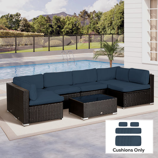 Outsunny Set of 14 Mixed Cushion Covers - Blue
