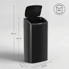 HOMCOM 48L Galvanised Steel Sensor Bin - Black