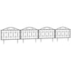 Outsunny Decorative Garden Fencing, 4PCs Outdoor Picket Fence Panels, Rustproof Metal Wire Landscape Flower Bed Border Edging Animal Barrier, Black