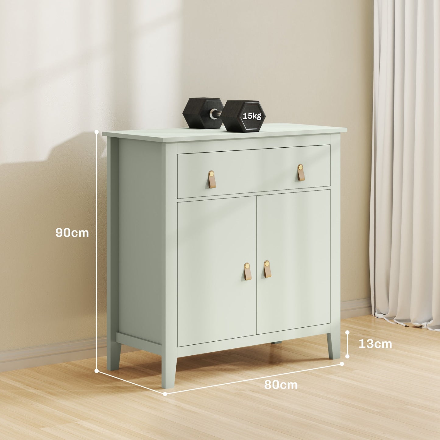 HOMCOM Farmhouse Style Sideboard - Light Green