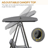 Outsunny 2 Seater Garden Swing Chair with Adjustable Tilting Canopy, Outdoor Hammock Bench with Steel Frame for Patio, Grey