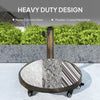 Outsunny Parasol Base, Umbrella Base with Wheels Cast Iron Effect, for Umbrella, Canopy, Weather Resistant, Bronze Tone