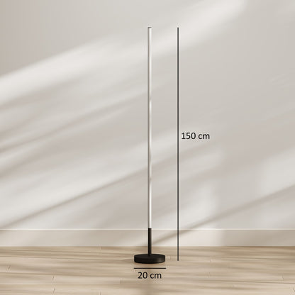 HOMCOM Corner Lamp Set of 2, 1450 lm LED Floor Lamp w/ 3-Level Brightness, Foot Switch, 3000K, Minimalist Corner Light, Black