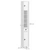 kleankin 180cm Slim Bathroom Cabinet, with Drawer, Shelves and Cupboards - White