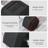 HOMCOM 15KG Single Rubber Hex Dumbbell Portable Hand Weights Dumbbell Home Gym