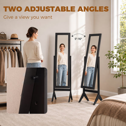 HOMCOM Freestanding Adjustable Angle Dressing Mirror in Black