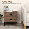 HOMCOM Chest of Drawers, Bedside Table Set with Drawers, Coffee