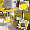 Outsunny Two-Tier Metal Garden Table - Yellow