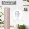 HOMCOM Floor Lamp for Living Room, 120cm Modern Standing Lamp with Linen Shade and Wooden Base, Cream
