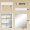 HOMCOM Wall Mounted Bathroom Mirror Storage Cabinet w/ Door Adjustable Shelf, White
