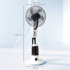 HOMCOM Spray Misting Fan, Floor Fan with Water Mist Spray, 70Â° Oscillation, Tilt Head, 3 Speeds, 2.8L Water Tank, White