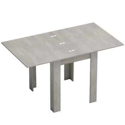 HOMCOM Folding Dining Table for 4-6, Rectangular Extendable Drop Leaf Table for Small Spaces, 140 x 80 x 77.5 cm, Grey
