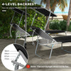 Outsunny Foldable Sun Lounger Set of 2 with Sun Shade & Adjustable Backrest - Black