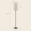 HOMCOM Floor Lamp, Modern Standing Lamp with Linen Shade, Tall Lamps for Living Room, Bedroom, with Foot Switch, Bulb not Included, Black