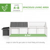 PawHut Wooden Chicken Coop with Nesting Box, Openable Roof, for 4-8 Chickens, White