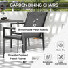 Outsunny Five-Piece Metal Dining Set, with Glass-Top Table - Grey