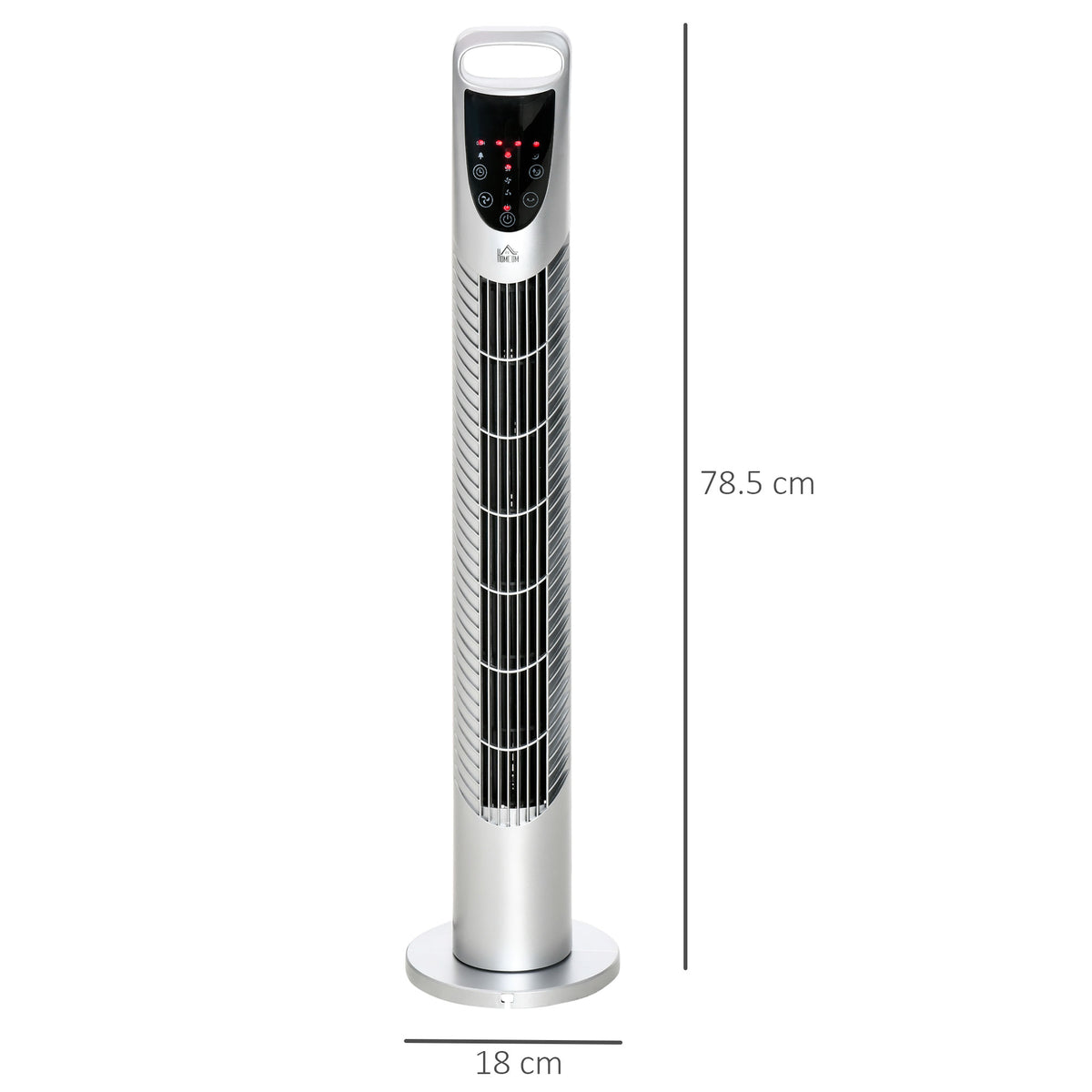 HOMCOM 31 Inch Bladeless Oscillating Tower Fan in Silver