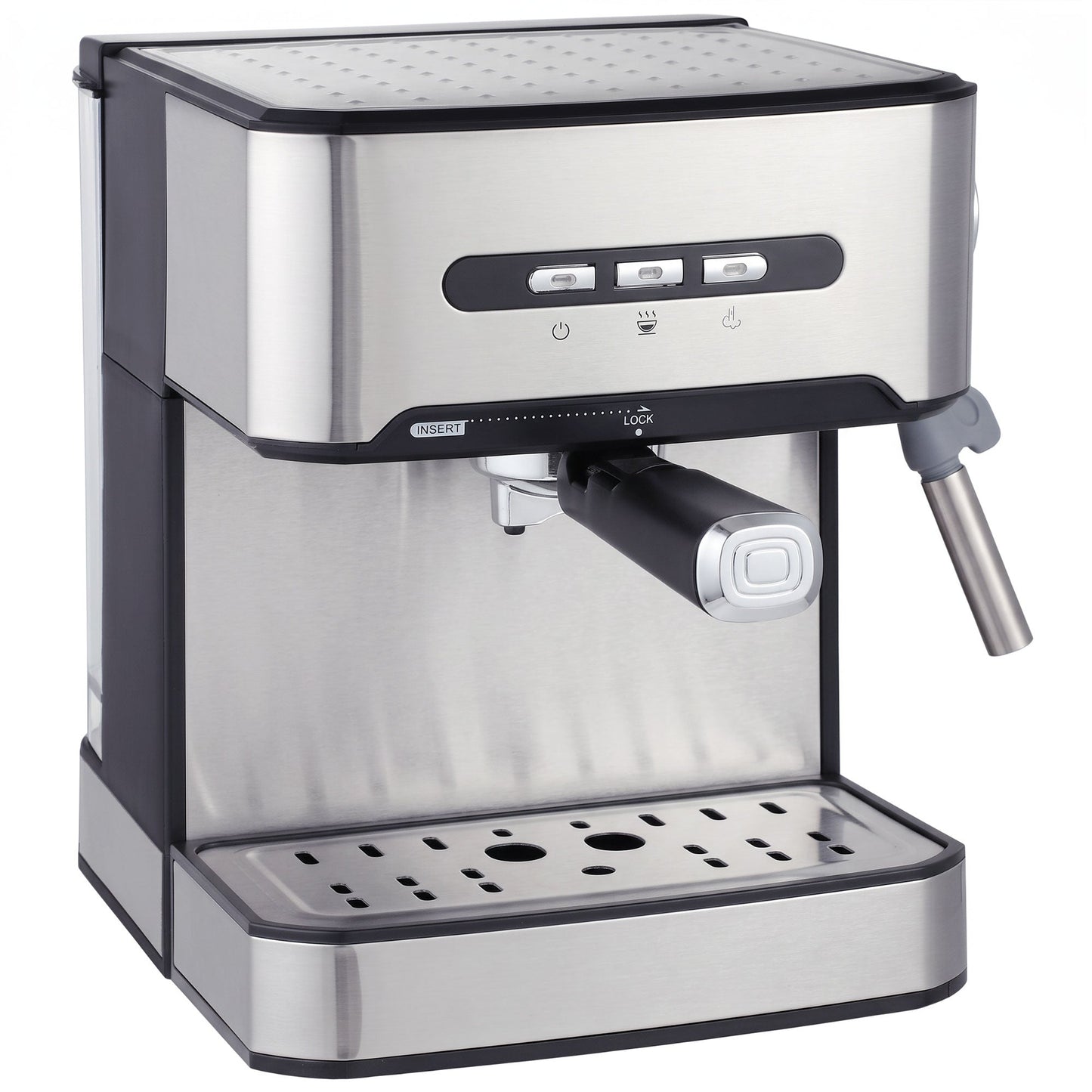 HOMCOM Espresso Machine, 20-Bar Semi Automatic Cappuccino Coffee Maker with Frother Wand, 1.6 L Water Tank, Black and Silver