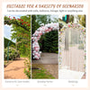Outsunny 210cm Decorative Metal Garden Trellis Arch with Durable Steel Tubing & Elegant Scrollwork, Great for Weddings, Dark Gre