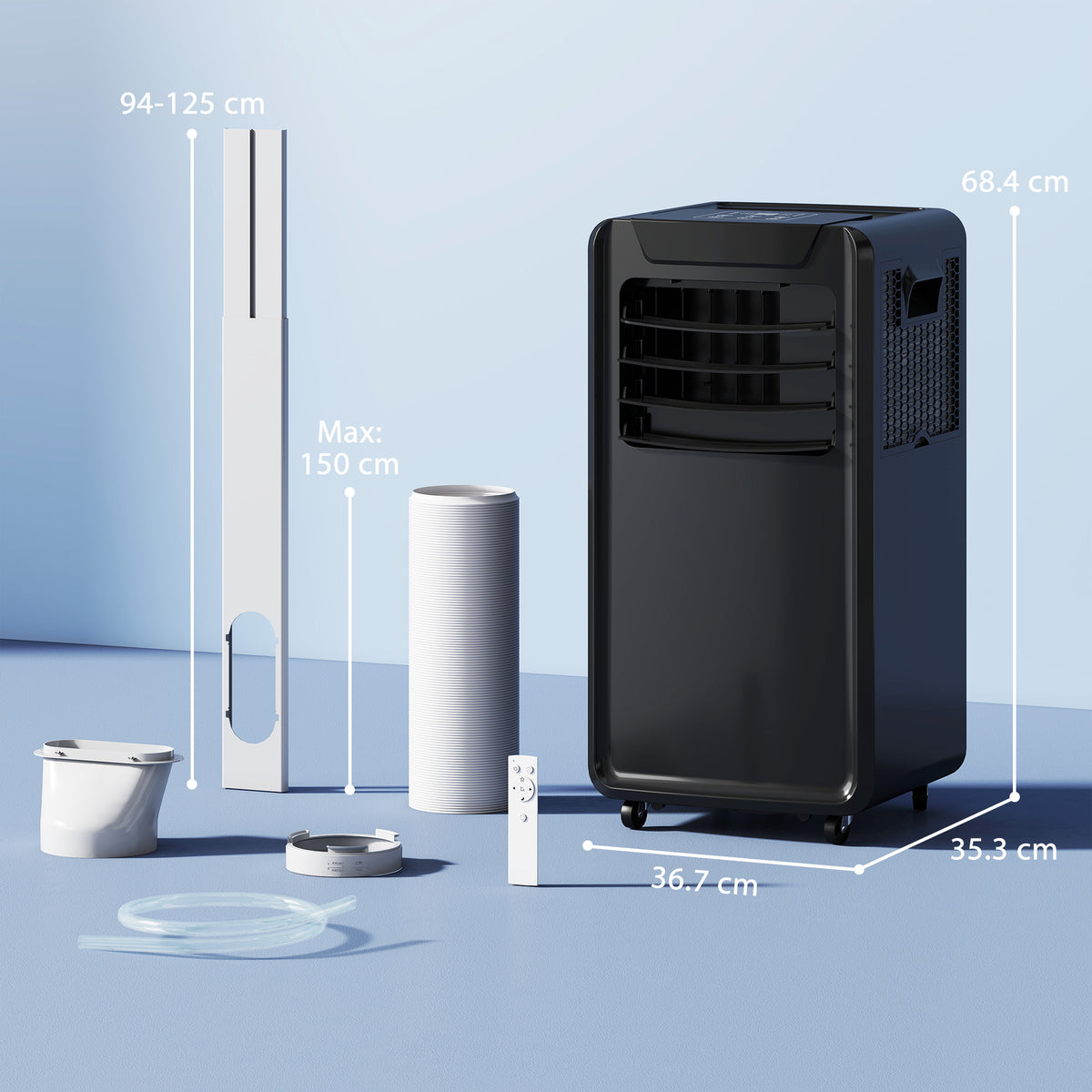 HOMCOM Air Conditioning Unit 10000 BTU in Black