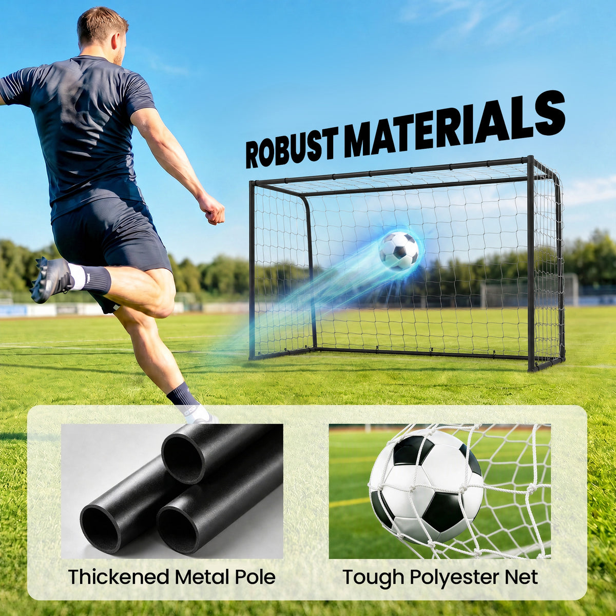 SPORTNOW Football Goal in Black