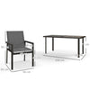 Outsunny Seven-Piece Metal Dining Set, with Glass-Top Table - Grey