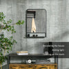HOMCOM Modern Square Wall Mirror with Storage Shelf, 70 x 50 cm Mirrors for Living Room, Bedroom, Black
