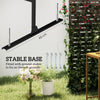 Outsunny Decorative Privacy Fence Screen, Metal Outdoor Privacy Screen Climbing Plant Trellis with Stand, 122 x 198 cm, Black