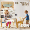 AIYAPLAY 5 Piece Kids Table and Chairs Set, Wooden Toddler Table and Chairs Set for Nursery, Playroom, Classroom, for 3-8 Years