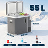 Outsunny 55L Compressor Car Fridge Freezer, Dual Zone Camping Refrigerator with App Control, Grey