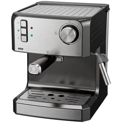 HOMCOM Espresso Machine, 20-Bar Semi Automatic Cappuccino Coffee Maker with Frother Wand, 1.6 L Water Tank, Black