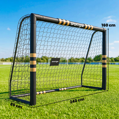 SPORTNOW Football Goal, 8 x 5ft Portable Football Net with EPE Foam Padding, PVC Tube Covers Ground Stakes and Metal Frame