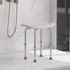 HOMCOM Height Adjustable Bath Stool, Aluminium Shower Stool with Non-Slip Pads for Elderly, Disabled, Seniors, Pregnant, White