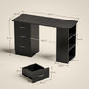 HOMCOM Computer Desk with Drawers, Home Office Desk, Writing Table, PC Workstation with 3 Storage Shelves for Working, Study, 120 x 49 x 72 cm, Black