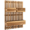 Outsunny Wall-mounted Wooden Garden Planters with Trellis, Drainage Holes and 3 Planter Boxes for Patio, Carbonised