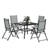 Outsunny Five-Piece Steel Frame Patio Set - Grey/Black