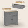 HOMCOM Sideboard Storage Cabinet, Morden Kitchen Cupboard with Adjustable Shelf, Drawer and Double Doors, Sideboard for Living Room, Dining Room, Hallway, Grey