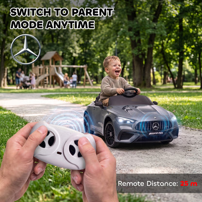 AIYAPLAY Licensed Mercedes AMG Kids Electric Car in Grey