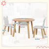 AIYAPLAY 3-Piece Kids Activity Table Set with Centre Mesh Bag, Bear-Shaped Backrest, for Arts and Crafts, Reading, Dining