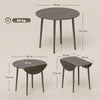 HOMCOM Folding Dining Table for 4, Round Drop Leaf Table, Modern Space Saving Small Kitchen Table with Wood Legs for Dining Room, Grey