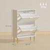 HOMCOM Elegant Two-Drawer Shoe Cabinet - White