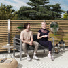 Outsunny Two-Seater Aluminium Garden Sofa - Grey