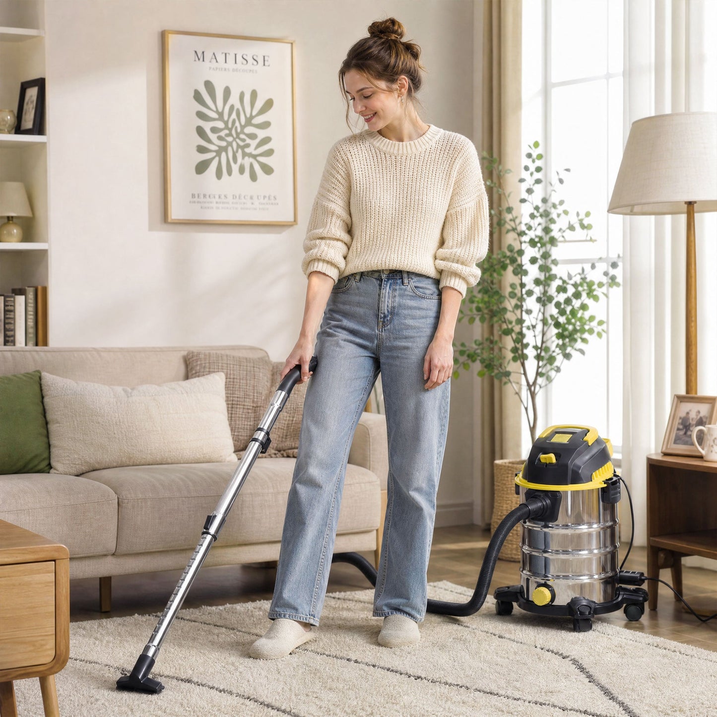 HOMCOM 1400W Vacuum Cleaner, 3-in-1 Wet and Dry Vacuum Cleaner with Blowing Mode and 30L Stainless Steel Tank, Silver Tone