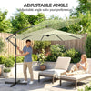 Outsunny 3m Overhanging Cantilever Parasol, with Cross Base - Beige
