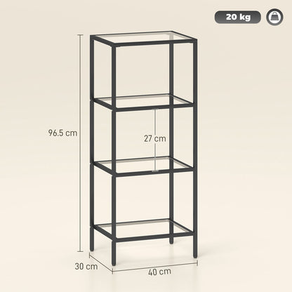 HOMCOM 4-Tier Shelving Unit in Black