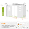 Outsunny 10 x 4 ft Resin Garden Shed, Outdoor Storage Shed with Floor, Windows, Lockable Doors and Vents, Dark Grey