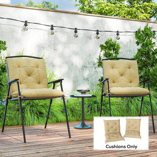 Outsunny Set of Two Outdoor Seat Cushions in Khaki