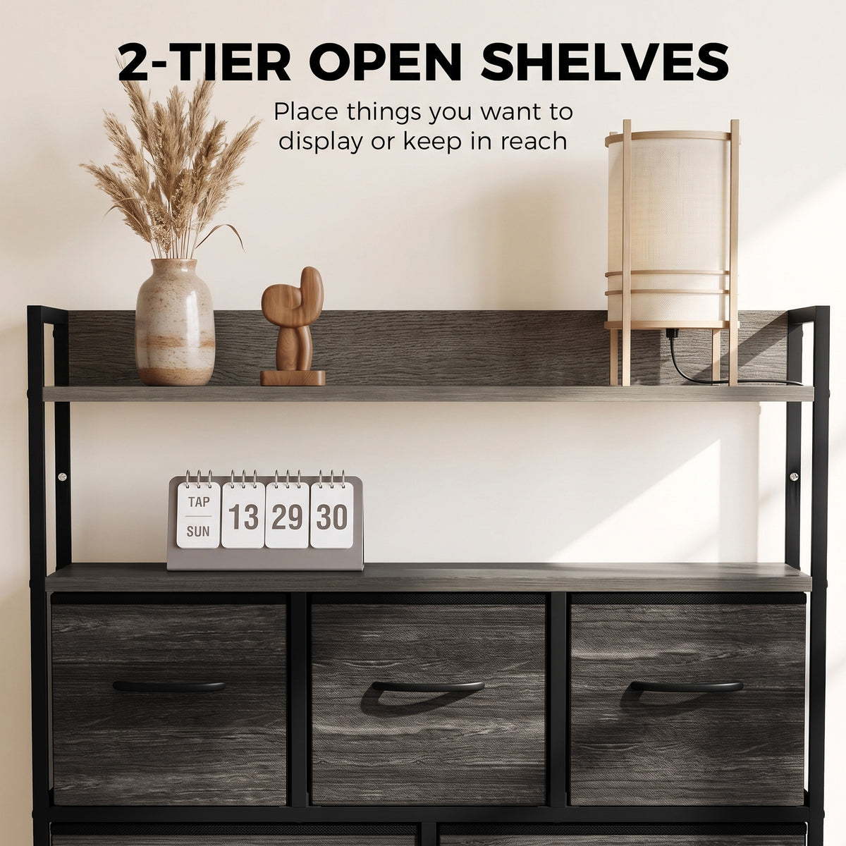 HOMCOM Chest of Drawers in Grey Wood-effect