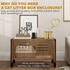 PawHut Cat Litter Box Enclosure with Tall Legs, Scratching Board, Double Doors, Ventilation Holes, 80 x 45 x 50 cm, Dark Brown